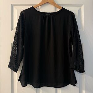 Van Heusen Women’s 3/4 Sleeve Blouse with Textured Sleeves